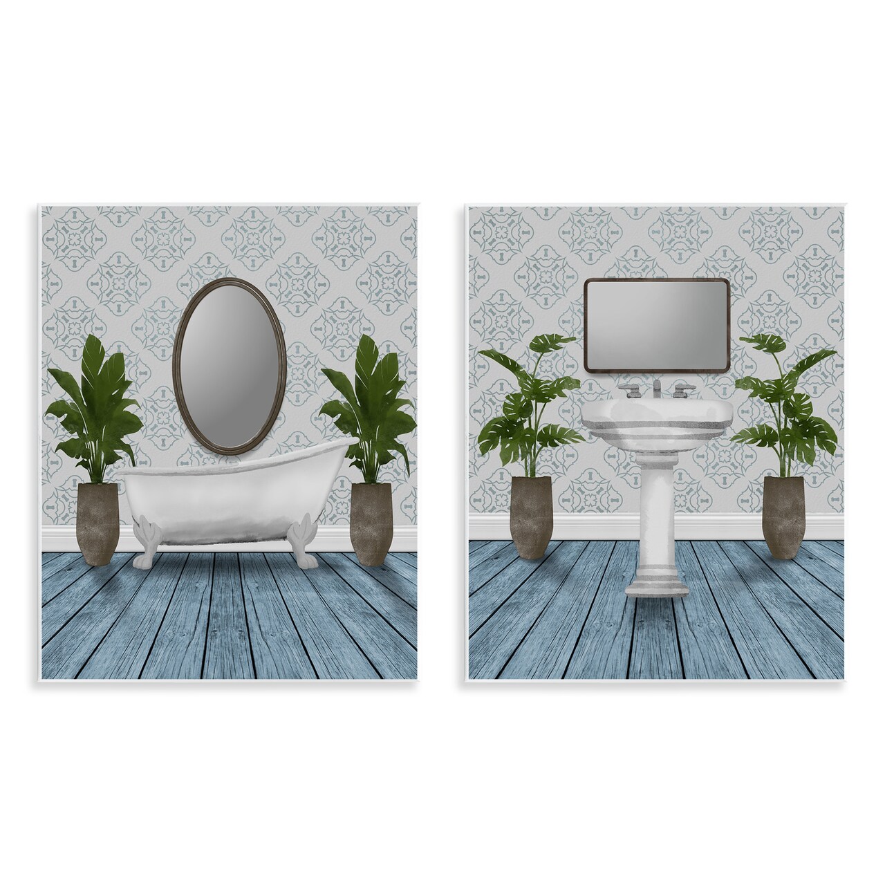 Stupell Industries Bathroom's Restful Wash 2pc Wall Plaque Set, design by Marcus Prime